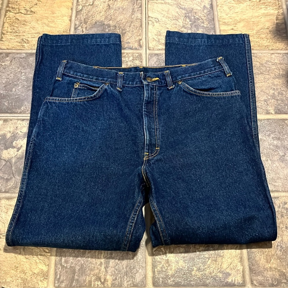 Lee Blue Jeans, Straight Leg Regular Fit Wash Denim, Size 36 X 31